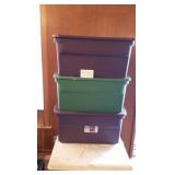 3 BIG TOTES W/LIDS