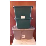 3 STORAGE TOTES W/LIDS