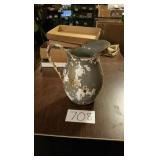 COOL METAL PITCHER/PLANTER, SEVERAL HOLES