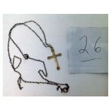 14K GOLD CROSS (CHAIN GOLD FILLED)