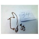 14K NECKLACE W/EARRINGS