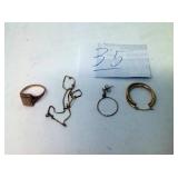 4 PC 14K GOLD  3.5 DWT