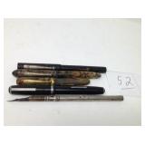 5 OLD INK FOUNTAIN PENS