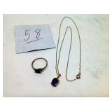 14 NECKLACES & 10K GOLD RING