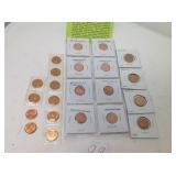 22) UNCIRCULATED PENNIES