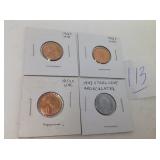1943 STEEL LINCOLN,3 UNC., 1955S LINCOLN CENTS