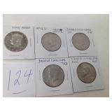 4 KENNEDY ERROR COINS, 1-2000 PROOF KENNEDY HALF