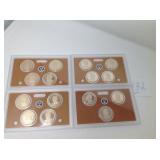 4 PRESIDENTIAL PROOF SETS 2013,2014, 20 15 & 2016