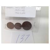 1914 5 ORE,1929 2 ORE, 1952 2 ORE NORWAY