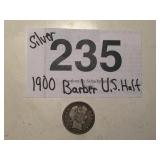 SILVER BARBER U.S. HALF.....1900