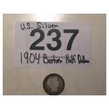 U.S. SILVER BARBER HALF DOLLAR....1904