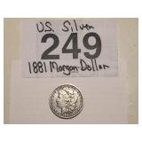SILVER U.S. MORGAN DOLLAR...1881