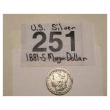 SILVER U.S. MORGAN DOLLAR...1881-S