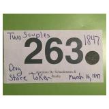 1847 DRUG STORE TOKEN...MAR. 16,1847