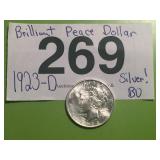 BRILLIANT SILVER PEACE DOLLAR BU 1923-D