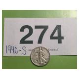 1940-S WALKING LIBERTY HALF DOLLAR