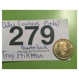 DALLAS COWBOYS MEDAL QUARTERBACK TROY AIKMAN
