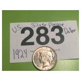 U.S. SILVER PEACE DOLLAR....1924