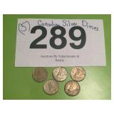 (5) CANADIAN SILVER DIMES