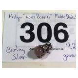 ANTIQUE STERLING SILVER LOVE BUNNIES PENDANT