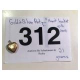 GOLD & SILVER HEART LOCKET W/CROSS