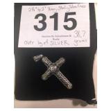 2 1/2" X 2" HEAVY STERLING SILVER CROSS