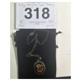 VINTAGE STERLING SILVER CAMEO NECKLACE