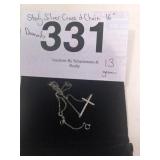 DIAMOND STERLING SILVER CROSS & 16" CHAIN...1.3 GR