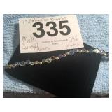 MULTI-COLORED STONE 7" STERLING SILVER BRACELET