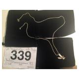 24" DIAMOND CUT STERLING SILVER CHAIN/EAGLE...9.3G