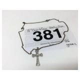 18" STERLING SILVER CHAIN & CROSS  3.6 GRAMS