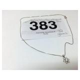 STERLING SILVER CHAIN & DIAMOND STAR 3.2 GRAMS