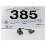 VERY OLD FRENCH CLUB PIN STERLING SILVER