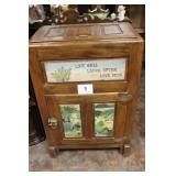 PAINTED ICE BOX WOOD W/METAL BOX