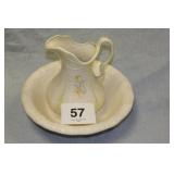 IRONSTONE PITCHER AND BOWL  16"