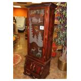 ETCHED GLASS GUN CABINET 27X74X19-1/2