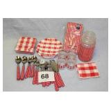 PICNIC ITEMS, RED CHECKED