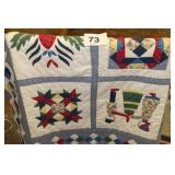 BABY BLANKET, THROW, HAND QUILTED...46X54