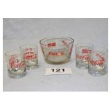 COKE BOWL & GLASSES