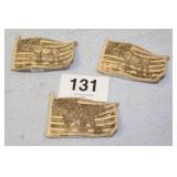 3 TABLE FLAGS W/ DIFFERENT ANIMALS