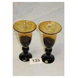 GLASS CANDLE HOLDERS...14"