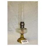 STAMPED ALADDIN LAMP, CHIMNEY CRACKED