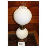 WHITE HOBNAIL LAMP...25"