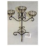 GLASS & METAL CANDLE HOLDER 18"