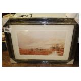 FRAMED LITHOGRAPH, THE HAYFIELD SIGNED
