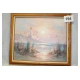 FRAMED OIL PAINTING  B. DUGGAN 12/18/92..28X24