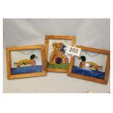 3 STAINED GLASS PIECES...12X10