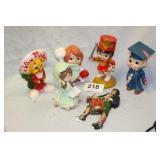 CHALK FIGURINES, 6 PIECES, APPROX. 12X6