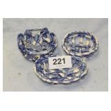 3 BREAD BASKETS, CERAMIC....12X7