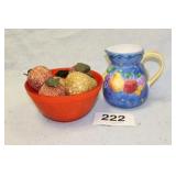 FRUIT PITCHER, BOWL, ETC.